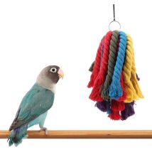 Birds Chewing Toy, bunt hängendes Baumwollseil Pet Parrot Bite Shred Toy Futtersuche Schaukelstangen Wellensittich Käfig Zubehör für Sittich