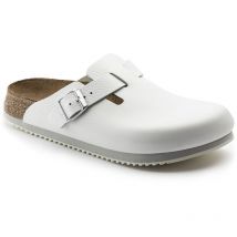 Clog Boston Super Grip, Naturleder, weiß, Weite normal, Größe 40 - Birkenstock
