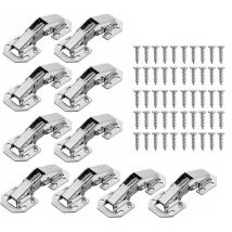 Cyslmuk - Bisagra de puerta de armario de 10 piezas con tornillos, bisagra de muebles de 90° de 3 pulgadas para gabinetes de puertas de cocina