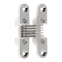 Bisagra invisible para puerta 499 64,5x12,5 niquelado-blanco.