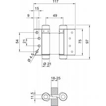 Bisagras Nr.29 Acero galvanizado 75mm