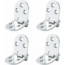 Bisagras para mesa plegable, conector plegable, herraje para muebles, acero inoxidable, plegable 180 grados, grosor de 2,5 mm, acabado cromado, 4
