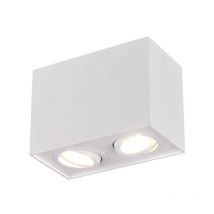 Biscuit Cubo Bianco 2 Spots Orientabili l. 17,8 x 9,6Cm h. 12,5Cm