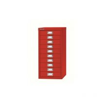 10 Drawer Metal Filing Cabinet - Red - Bisley