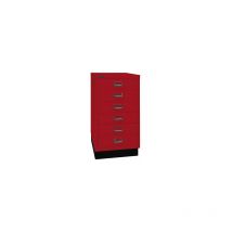 Bisley - Serie 39 MultiDrawer con zócalo din A3 6 cajones rojo