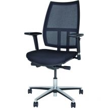 Bürodrehstuhl Maxime – Netzrücken – Synchronmechanik – 4D-Armlehnen – schwarz – Komfortsitz mit Polsterbezug – höhenverstellbare Rückenlehne – 
