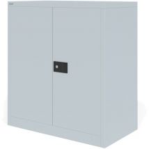 Bisley Aktenschrank mit Flügeltüren Lichtgrau 100cm hoch 91,4cm breit 50cm tief Robuster Stahl 22 Aktenordner 60kg Tragkraft