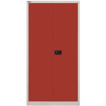 Bisley Universal Flügeltürenschrank Lichtgrau/kardinalrot