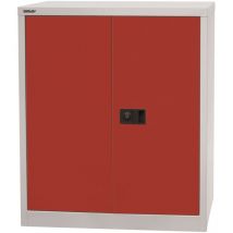 Bisley Universal Flügeltürenschrank Lichtgrau/kardinalrot