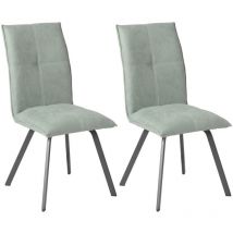 Altobuy - bispo - Lot de 2 Chaises Tissu Coloris Vert d'Eau
