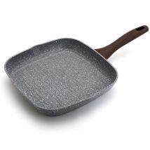 Bistecchiera Alluminio Rivestimento Ruvido Marmo Antiaderente Nero JCBI2841