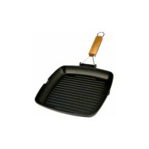 Bistecchiera 26x26 cm in alluminio pressofuso con rivestimento in teflon Classic – Manico pieghevole – Garanzia 3 anni