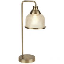 Lampada Da Scrivania Bistrot Ii Acciaio Ottone Vetro Trasparente 1 Luce E27