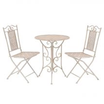 Minkurow - 3 Piece Bistro Set Steel White vidaXL