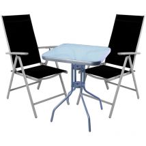 Bistrogarnitur 3-teilig Silber/Schwarz-MMC33081+2xMMC5000S