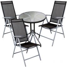 Bistrogarnitur 4-teilig Ø60cm Silber/Anthrazit-MMC330850+3xMMC5000DG