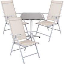Bistrogarnitur 4-teilig Aluminium / Silber / Schwarz-m537504+3xmmc5000b