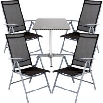 Bistrogarnitur 5-teilig Aluminium / Silber / Anthrazit-M537504+4xMMC5000DG