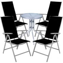 Bistrogarnitur 5-teilig Silber/Schwarz-MMC330850+4xMMC5000S