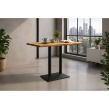 Sam - Bistrotisch Baumkante Massiv 120 X 60 Cm Akazie Naturfarben Schwarz Doppelsäulengestell Ian