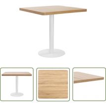 The Living Store Bistrotisch Hellbraun 80x80 cm MDF - Esstisch - Bistrotisch - Wohnzimmertisch - Holztisch - Hellbrauner Tisch