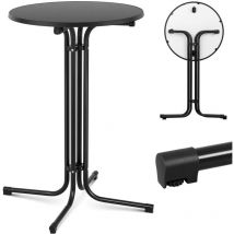 Tisch, Runder, Hoher, Klappbarer Stehtisch, Durchm. 70 Cm Hoch 110 Cm Schwarz