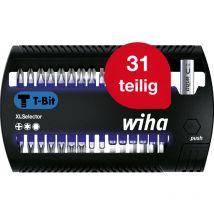 Bit Set XLSelector 31-tlg. i T-Bit 25 mm ph, torx, Sechskant 1/4' C6,3 i magnetischer Bithalter i Impact- & Schlagschrauber geeignet (41830) - Wiha