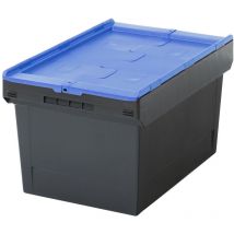 Mehrwegbehälter mb Deckel/Bügel/Kufe / MBD64321 Eco Regranulat schwarz Deckel/St, Farbe: schwarz/blau - Bito