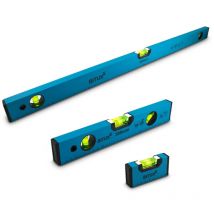 Bituxx - Wasserwaagen Set magnetisch Magnetwasserwaage Wasserwage Richtwaage Messwaage Bauwaage 3 Libellen Aluminium 10 / 30 / 80cm