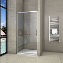 1500mm Sliding Shower 5mm Glass Screen Door 1900H with 1500x760mm Stone Tray Free Waste - Biubiubath