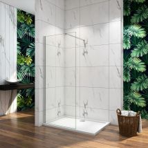 Chrome Walk in Wet Room Shower Enclosure 1000x1900mm Screen Panel Cubicle 8mm nano Glass - Biubiubath