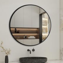 60x60cm miroir rond noir mat encadré - Biubiubath
