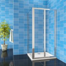 900x1850mm Framed Bifold Shower Door + 700x1850mm Side Panel - Biubiubath