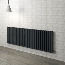 Biubiubath - Black Oval Column Radiator Central Heating Horizontal Single Desinger 600x1593mm