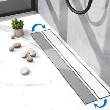 Caniveau de douche en 2 en 1 acier inoxydable, siphon douche italienne,réglable en hauteur bonde de douche:140cm - Biubiubath
