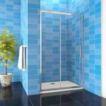 1200x1900mm Bathroom Sliding Shower Enclosure 8mm nano Glass + 1200x800mm Tray Waste - Biubiubath