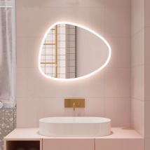 Miroir de salle de bain asymétrique 100x80cm led Teardrop Mirror 3 Colours Dimmable + Anti-buée + Mémoire - Biubiubath