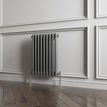 Biubiubath - Traditional Cast Iron Radiator 600x425mm 2 Column- Perfect for Kithcen, Living Room, Bathroom Horizontal Anthracite Double Radiators