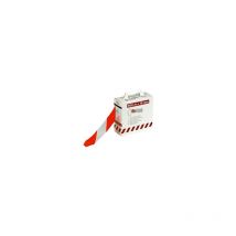 Bizline - ruban de délimitation chantier rouge et blanc 75mm 500 mètres