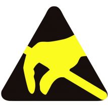 BJZ - Logo antistatique (esd) 2000 pc(s) noir/jaune (l x l) 6 mm x 6 mm autocollant