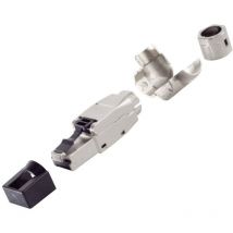 Fiche RJ-45, sans outil, coudée, stp, stp, Cat. Cat. 8.1 10121218 argent 1 pc(s) - Bkl Electronic