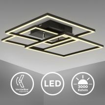 B.k.licht - i Plafonnier moderne i Plafonnier pour bureau, cuisine, couloir, salon, chambre d'enfant i 3000 Kelvin blanc chaud, 40W i led Frame