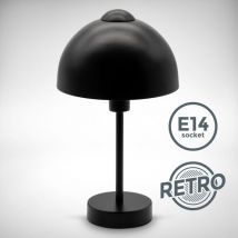 B.k.licht - Lampe de table design i Douille E14 i Lampe de table pour 1 ampoule de max. 25 Watt i Interrupteur à câble i Noir mat