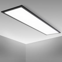 Pannello led, 1 metro, luce bianca neutra 4.000K, 22W, 2.200Lm, plafoniera con cornice nera, 1000x250x65mm - B.k.licht