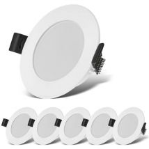 Set di 6 faretti led da incasso 230V, faretto led per bagno protezione dagli spruzzi d'acqua IP44, luce bianca neutra, faretti da soffitto, spot led,