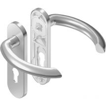 BKS - OT-Drückergarnitur, Kurzschild, oval, legato B-70010, Profilzylinder gelocht, 8/72, er