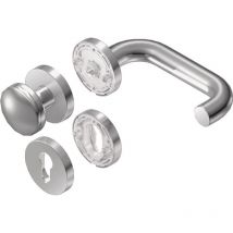 BKS - Rosettengarnitur Rondo K1.0/H1.0 Edelstahl est U-Form pz din links / rechts flach d/k