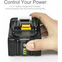 Powerwings - BL1860B Ersatzakku für Makita Akku 18V 6,0Ah BL1860 Li-ion BL1850B BL1850 BL1840B BL1845 BL1835 BL1820 194205-3 LXT400 Akku mit led für