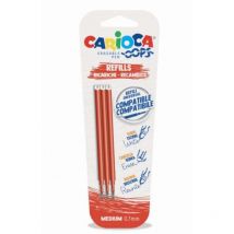 Refill Carioca Per Biro Cancellabili Oops Carioca Rosso - Blister 3 Pezzi