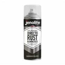 Jenolite - Black - 1 x 400ml Aerosol Directorust Hammered Multi Surface Paint - Black - (All-in-One Primer, Undercoat & Topcoat - Corrosion & Rust